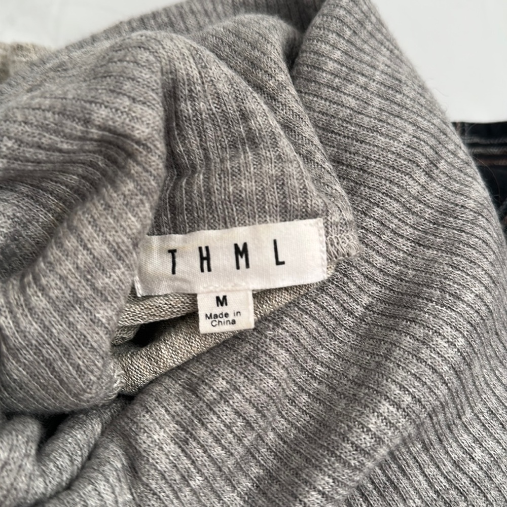 Thml Multicolor Boho Turtleneck Oversized Top - image 5